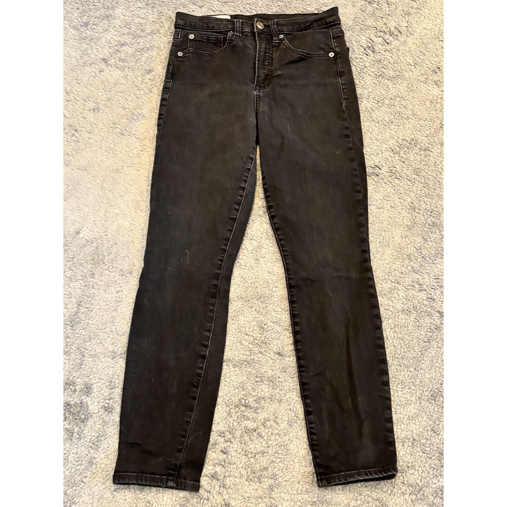 GAP Jeans Womens 26/2P Petite Black Sky High True Skinny Stretch Denim